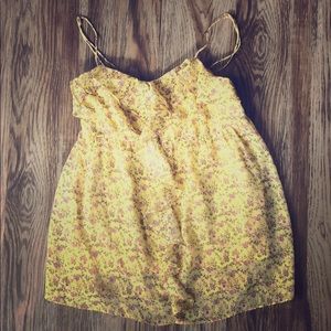 Candies yellow floral spaghetti strap top